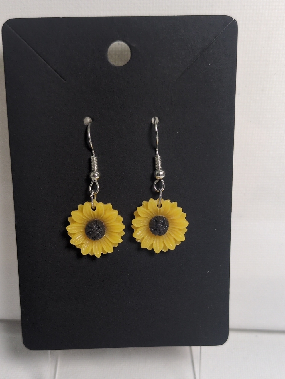 Yellow Sunflower Drop Earrings - Lightweight Floral Jewelry